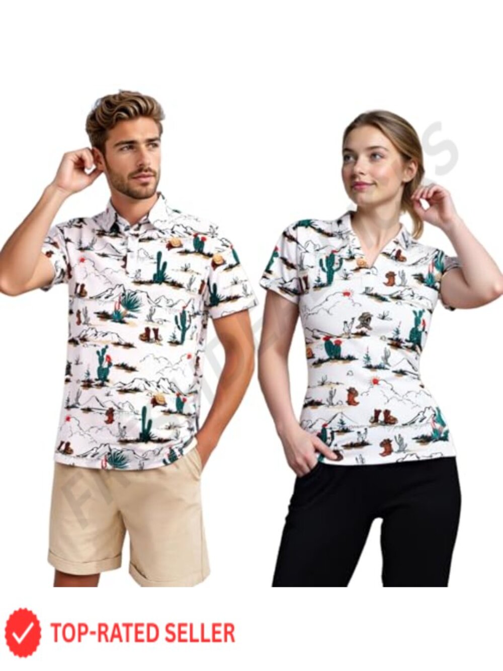 Matching Golf Polos for Couples Funny Short Sleeve Performance Polo Shirts